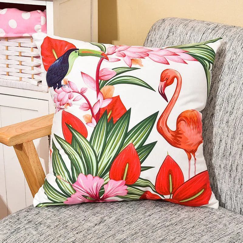 image-Flamingo and Ramphastos Pillow