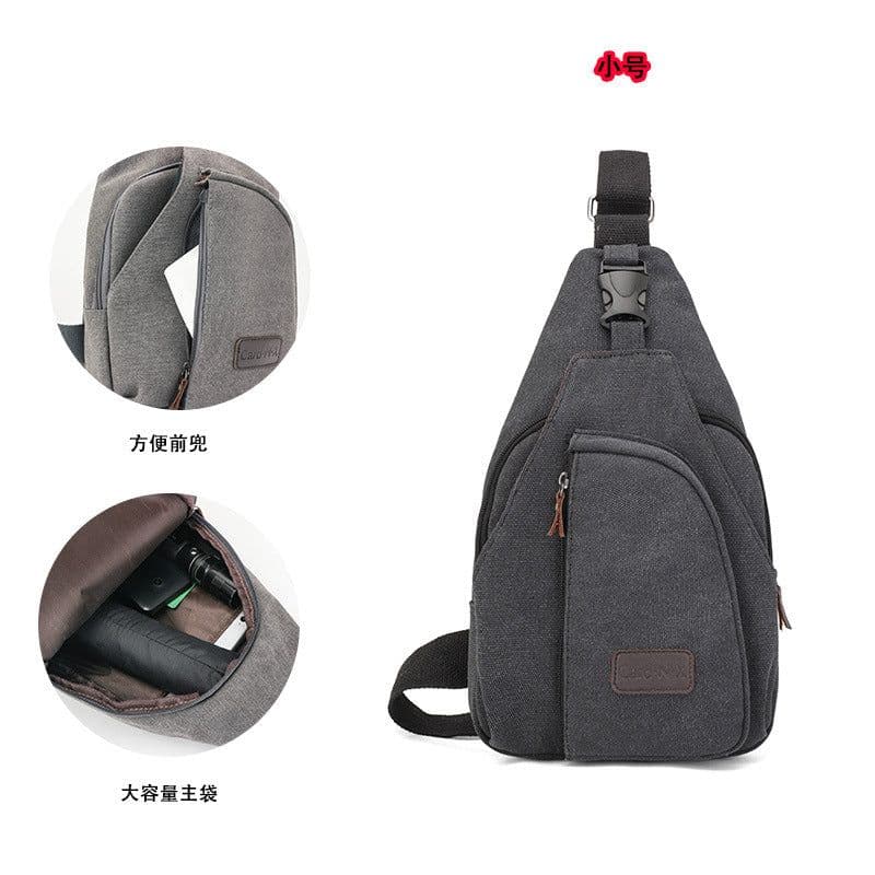 image-Factory direct Korean casual men's chest bag sports canvas men's bag small bag multi-function outdoor small bag tide