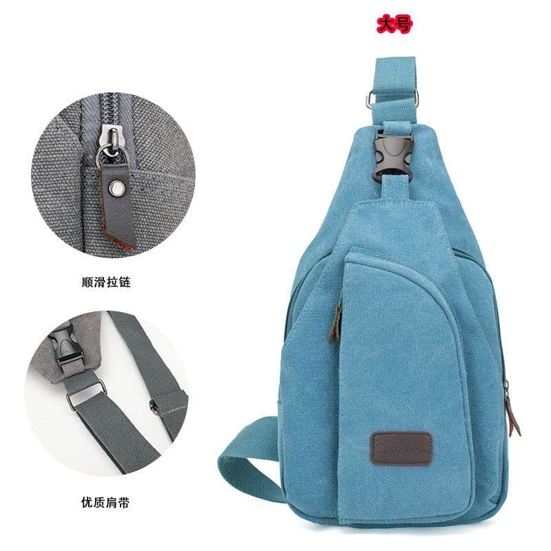 image-Factory direct Korean casual men's chest bag sports canvas men's bag small bag multi-function outdoor small bag tide