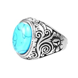 image-Titanium Steel Men's Ring - Black Turquoise