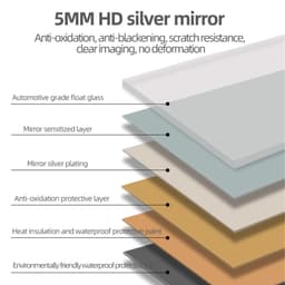 image-Frameless Full Length Floor Mirror with LED Light, Dimming & 3 Color Modes, Silver Mirror, 64x21 Inches