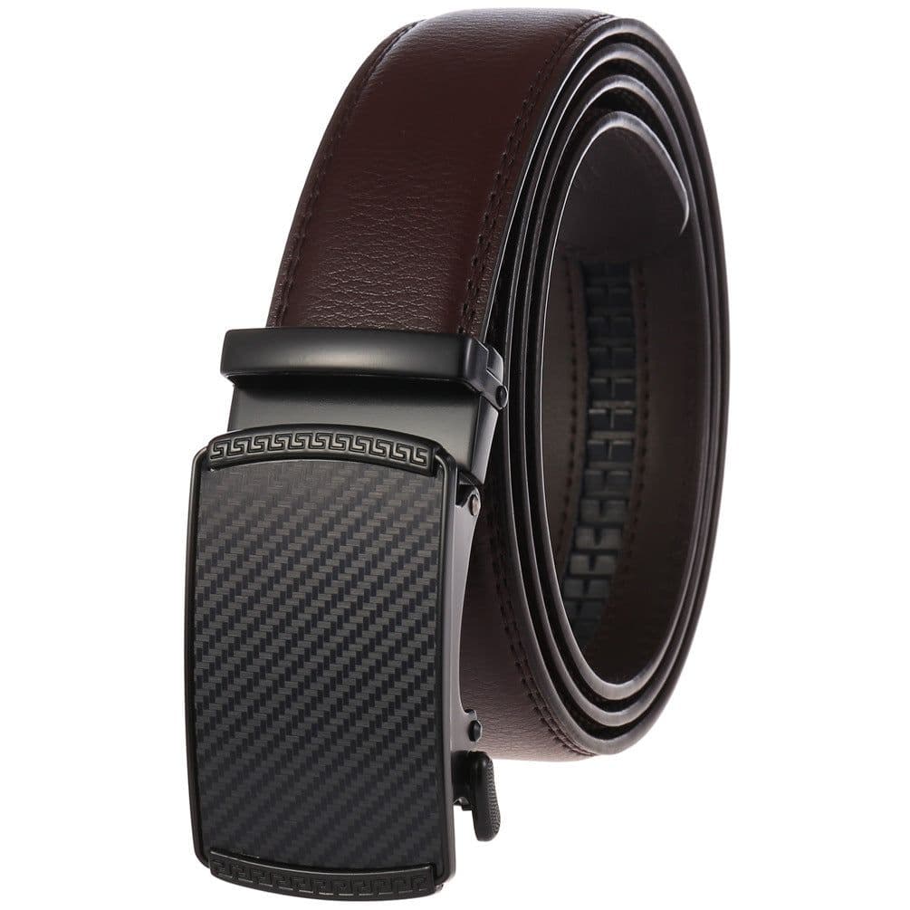 image-Business Casual Cowhide Belt with Leather Buckle - Brown LY55-0191-1