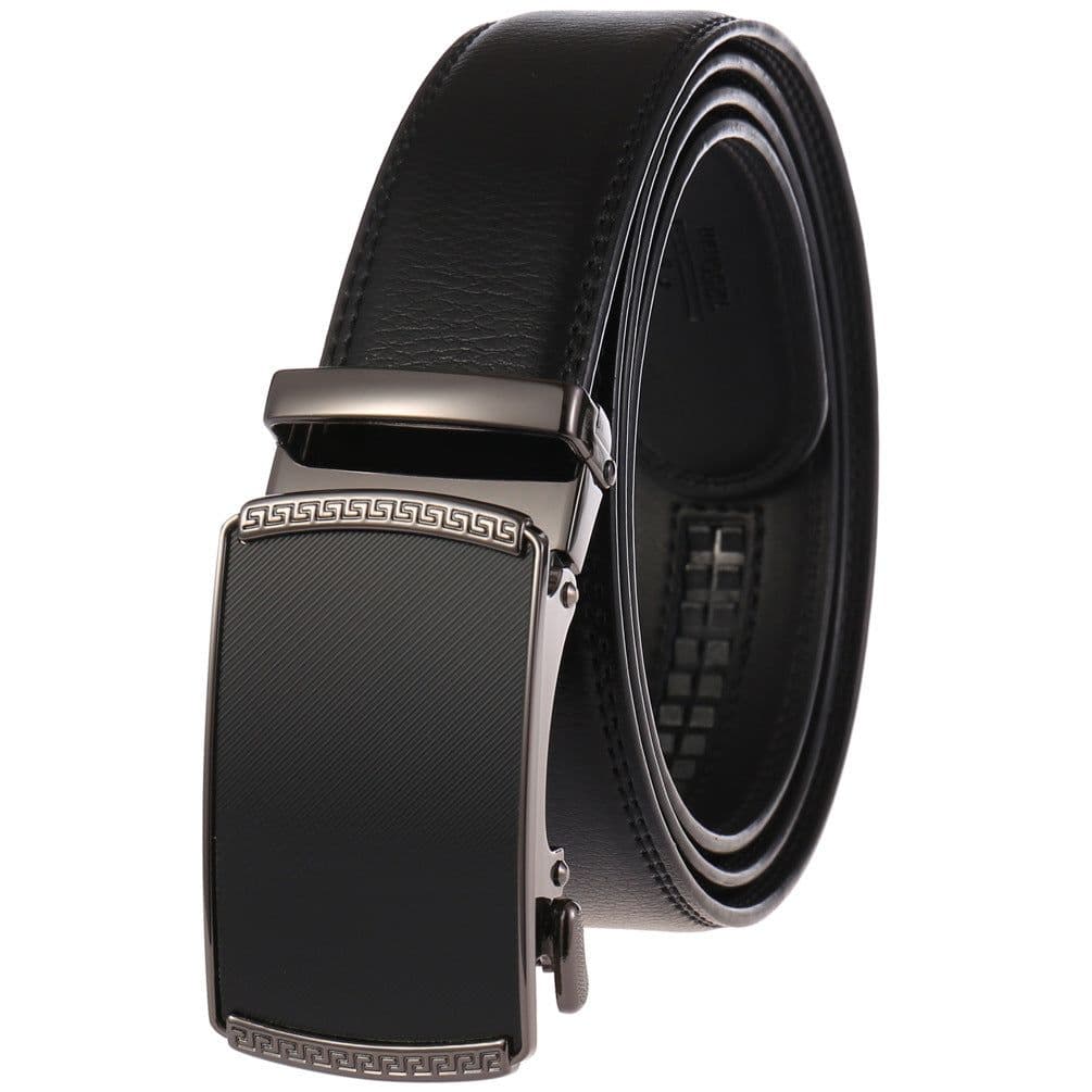 image-Business Casual Cowhide Belt with Leather Buckle - Brown LY55-0191-1