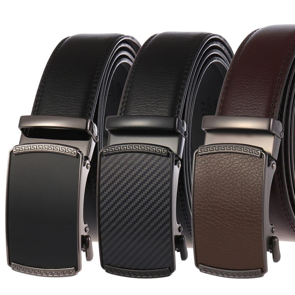 image-Business Casual Cowhide Belt with Leather Buckle - Brown LY55-0191-1