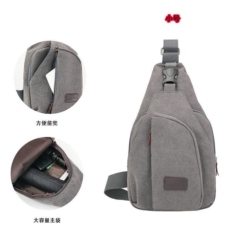 image-Factory direct Korean casual men's chest bag sports canvas men's bag small bag multi-function outdoor small bag tide