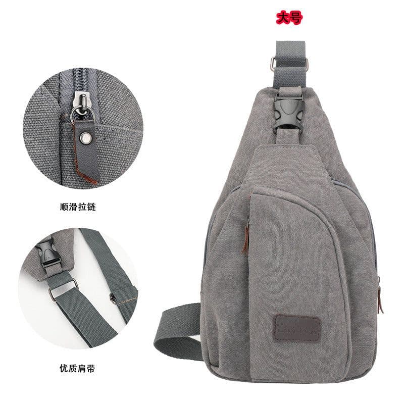 image-Factory direct Korean casual men's chest bag sports canvas men's bag small bag multi-function outdoor small bag tide