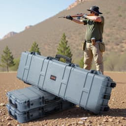 image-VEVOR Hard Rifle Case, Lockable Rifle Case with Pre-cut Foams, 50 in Movable Gun Storage with Wheels, IP67 Waterproof & Dustproof Pistol Storage for Rifle, Shotgun, Airsoft Gun, Grey