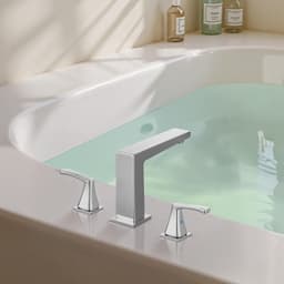 image-VEVOR 3-Hole Waterfall Roman Tub Faucet - Silver 2-Handle Set