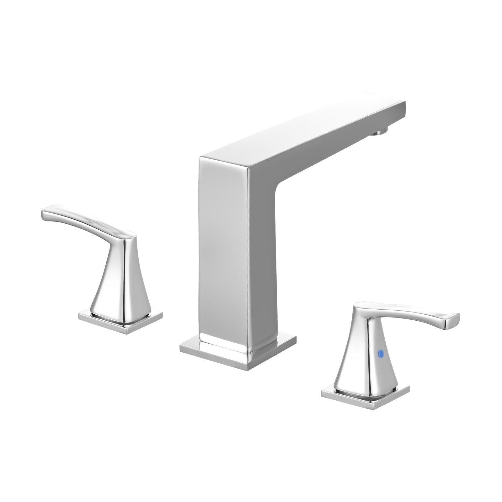 image-VEVOR 3-Hole Waterfall Roman Tub Faucet - Silver 2-Handle Set