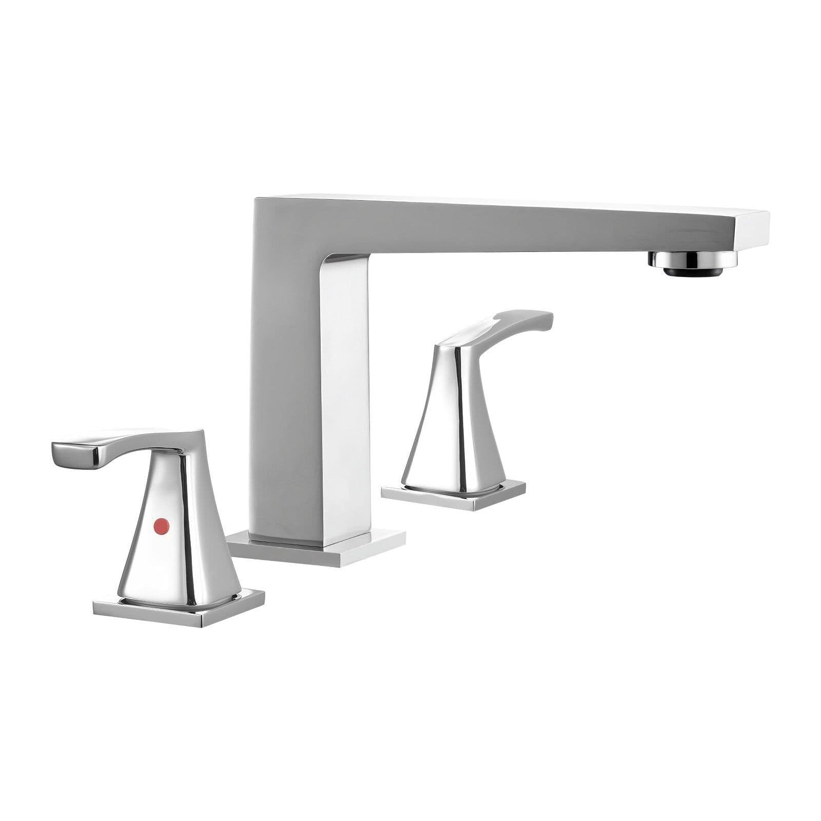image-VEVOR 3-Hole Waterfall Roman Tub Faucet - Silver 2-Handle Set