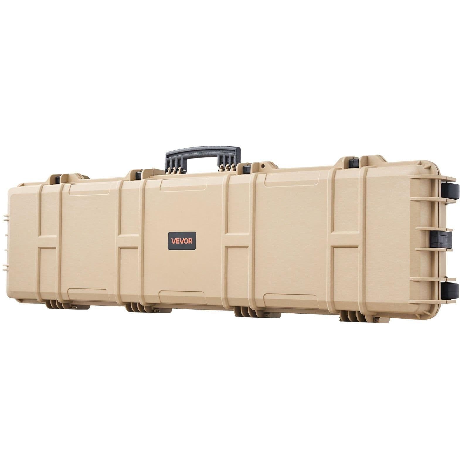 image-VEVOR Hard Rifle Case, Lockable Rifle Case with Pre-cut Foams, 50 in Movable Gun Storage with Wheels, IP67 Waterproof & Dustproof Pistol Storage for Rifle, Shotgun, Airsoft Gun, Khaki
