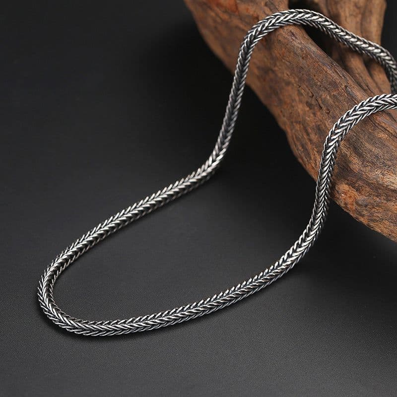image-Rich Deer S925 Sterling Silver Vajra Foxtail Chain Necklace