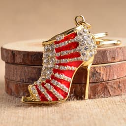 image-Crystal High Heel Shoes Keychain