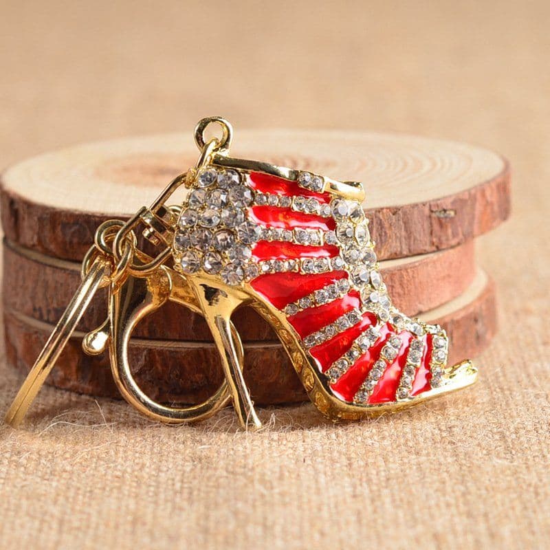 image-Crystal High Heel Shoes Keychain