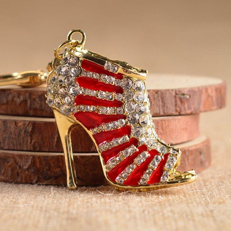 image-Crystal High Heel Shoes Keychain