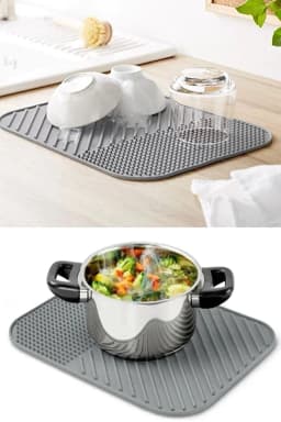 image-Silicone Dish Drying Mat Tray Kitchen Drainer Pad Heat Resistant