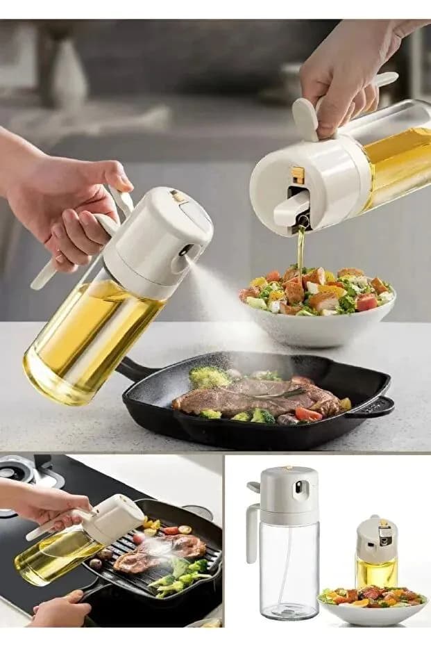 image-Glass Oil Spray Bottle Airfryer Oil Sprayer Kitchen Organizer and