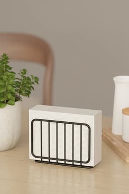 image-Black Metal Napkin Holder Modern Tabletop Napkin Organizer for Kitchen