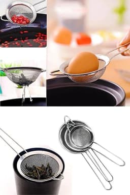 image-Luxury Stainless Steel 3 Size Tea Herb Strainer Set Multi-Purpose