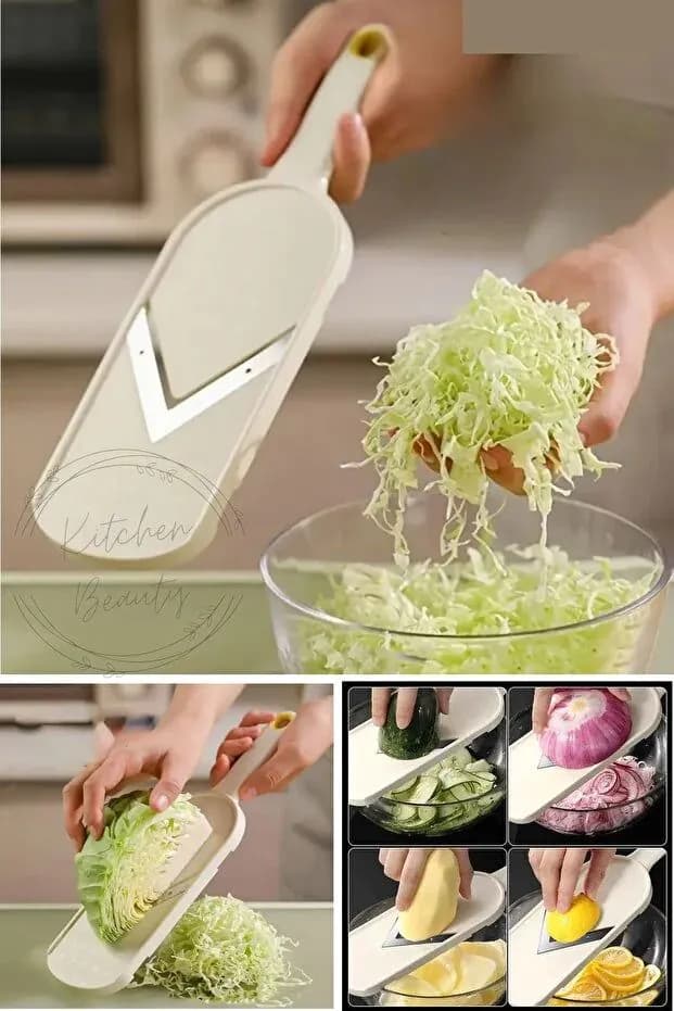 image-Stainless Steel Blade Vegetable Chopper Slicer Non Slip Base Cabbage