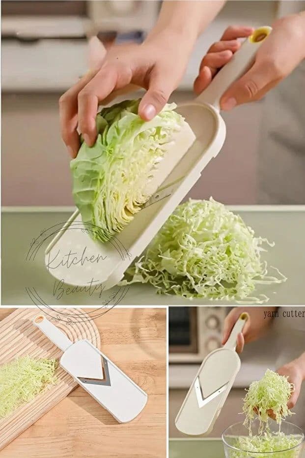 image-Stainless Steel Blade Vegetable Chopper Slicer Non Slip Base Cabbage