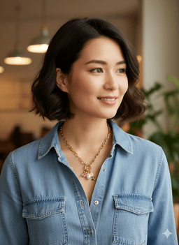 image-Stainless Steel Lock Removable Charm Tulip Necklace