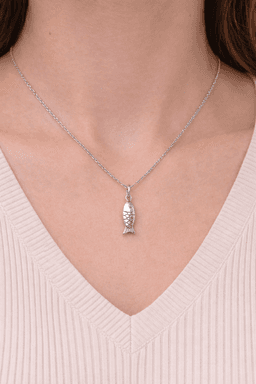 image-Stainless Steel Fish Necklace for Women