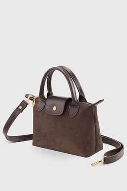 image-Brown Suede Versatile PU Leather Shoulder Bag for Women