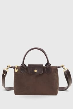 image-Brown Suede Versatile PU Leather Shoulder Bag for Women