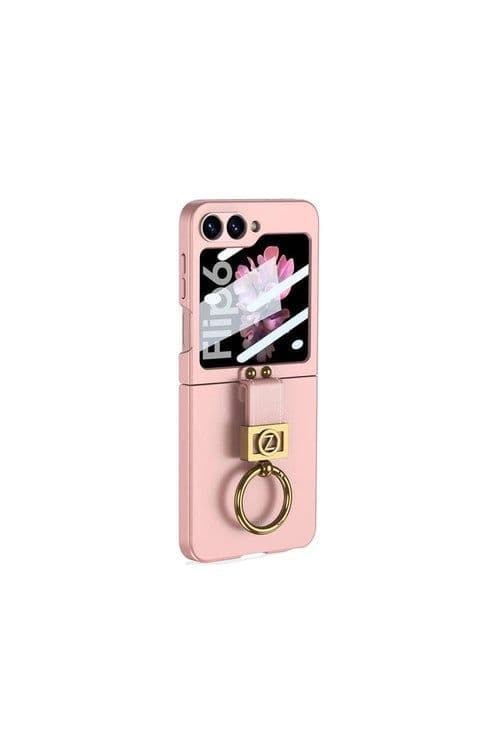 image-Samsung Galaxy Z Flip6 Case Kipta PC Hard Rubber Metal Ring Cover