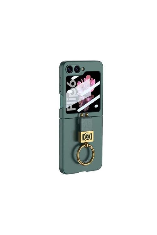 image-Samsung Galaxy Z Flip6 Case Kipta PC Hard Rubber Metal Ring Cover