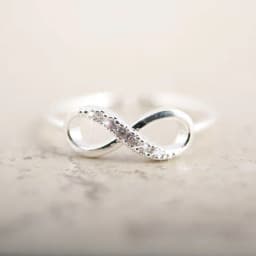 image-Rhinestone Silver Infinity Ring