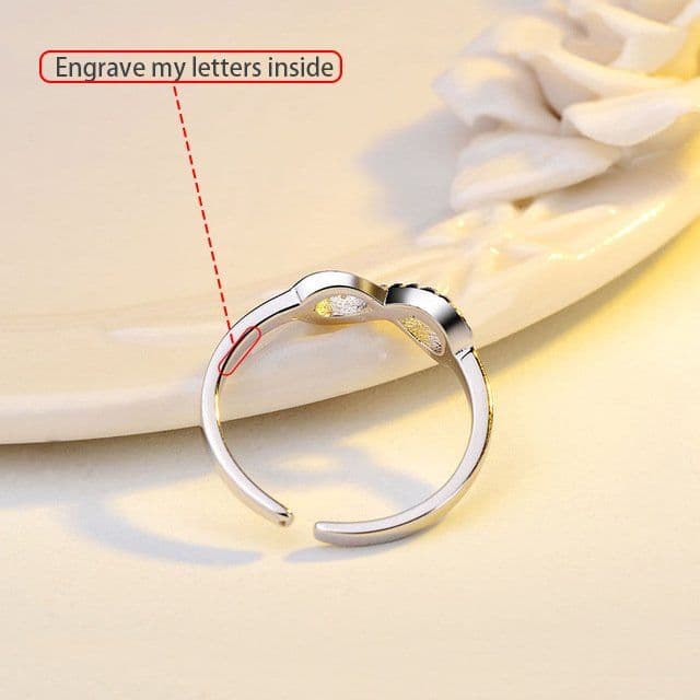 image-Rhinestone Silver Infinity Ring