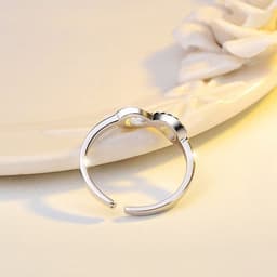 image-Rhinestone Silver Infinity Ring