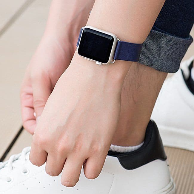 image-Cool genuine leather Apple Watch wristband