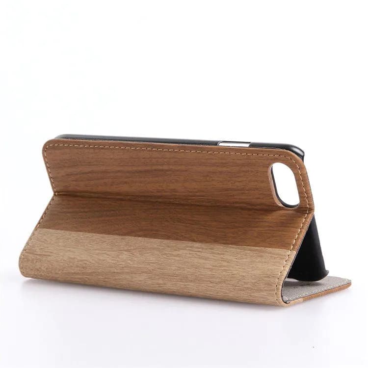 image-Wood Grain iPhone 7 7+ Wallet Case