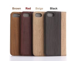 image-Wood Grain iPhone 7 7+ Wallet Case