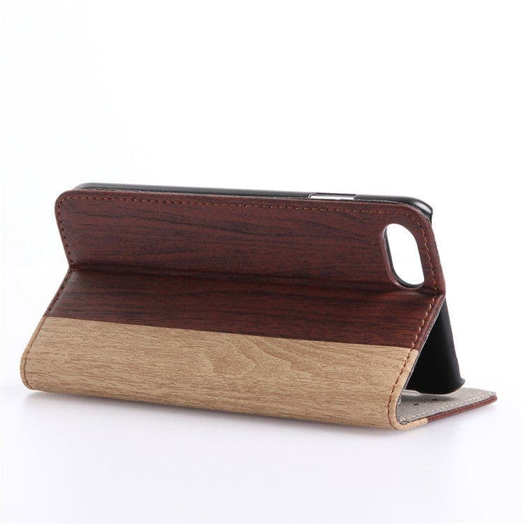 image-Wood Grain iPhone 7 7+ Wallet Case