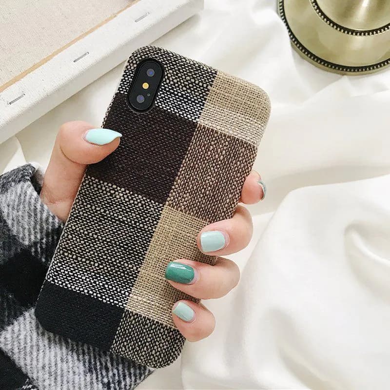 image-Brown Scottish Tartan iPhone Case