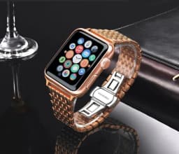 image-Stainless Steel Rose Apple Watch Band