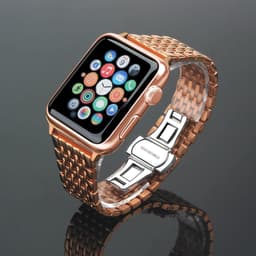 image-Stainless Steel Rose Apple Watch Band