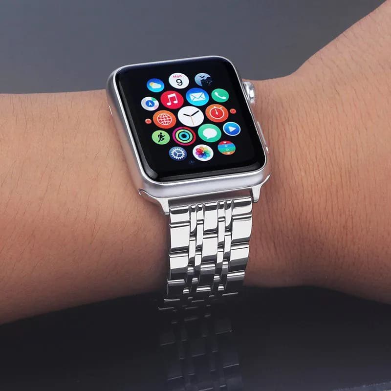 image-Silver Stainless Steel Apple Watch Band