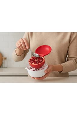 image-Olivya Pomegranate Deseeder with Lid Easy Pomegranate Peeler Seed