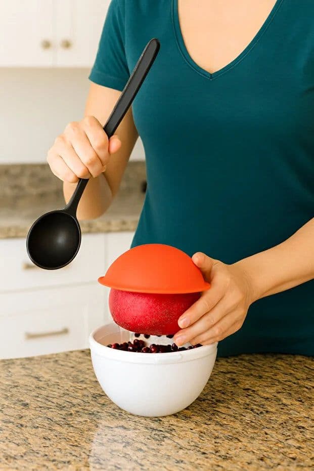 image-Olivya Pomegranate Deseeder with Lid Easy Pomegranate Peeler Seed