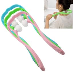 image-Plastic Pressure Point Therapy Neck Massageador Massagem Relieve Hand Roller Neck Massager For Neck Shoulder Trigger Point