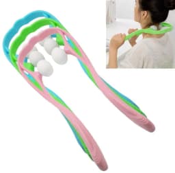 image-Plastic Pressure Point Therapy Neck Massageador Massagem Relieve Hand Roller Neck Massager For Neck Shoulder Trigger Point