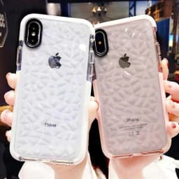 image-3D Diamond Texture Clear Phone Case