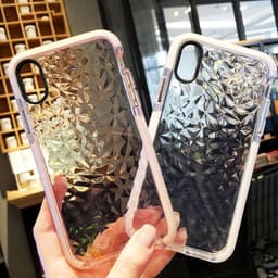 image-3D Diamond Texture Clear Phone Case