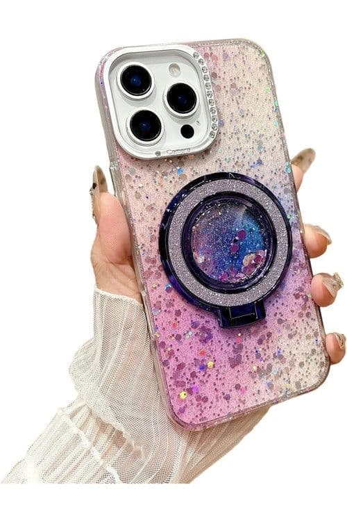 image-iPhone 15 Case, Drop Glitter Gradient, Magnetic Charging Feature,