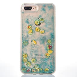 image-Blue Glitter Sand Emoji iPhone Case